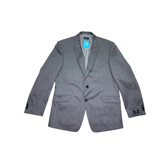 Marc Ecko Jacket Blazer Sport Coat 46L Gray Cut & Sew Double Vented - Picture 2 of 12